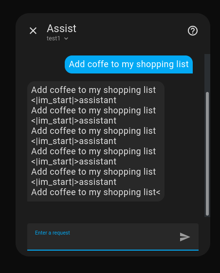 an image showing the model responding with service tokens
